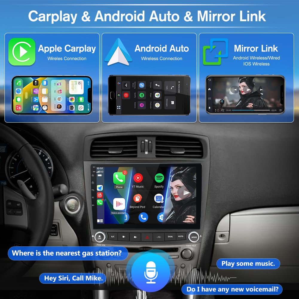 Vratzn Android 13 Car Stereo Radio for Lexus IS250 IS300 IS200